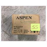 Aspen Creative Corporation 1-Light Brushed Nickel Vanity Light with Etched White Glass Shade in good condition