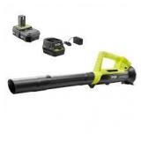 RYOBI Reconditioned ONE+ 90 MPH 200 CFM 18-Volt Lithium-Ion Cordless Leaf Blower - 2.0 Ah Battery and Charger Included in good condition