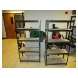 TWO FIVE SHELF STORAGE RACKS