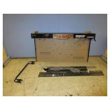 WALL MOUNTED PEG BOARD, RUBBERMAID FASTTRACKS AND STORAGE BARS