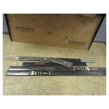 WALL MOUNTED PEG BOARD, RUBBERMAID FASTTRACKS AND STORAGE BARS