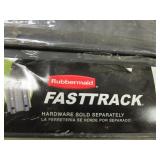 WALL MOUNTED PEG BOARD, RUBBERMAID FASTTRACKS AND STORAGE BARS