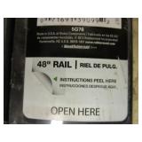 WALL MOUNTED PEG BOARD, RUBBERMAID FASTTRACKS AND STORAGE BARS