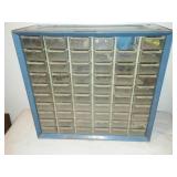 Metal Parts storage bins and case with contents.