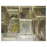Metal Parts storage bins and case with contents.