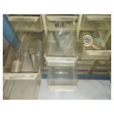 Metal Parts storage bins and case with contents.