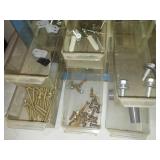 Metal Parts storage bins and case with contents.