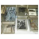 Metal Parts storage bins and case with contents.