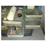 Metal 40 drawer Parts bins + case + contents.