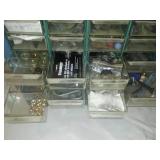 Metal 40 drawer Parts bins + case + contents.