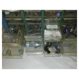 Metal 40 drawer Parts bins + case + contents.