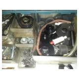 27 drawer Parts bins and case plus plastic content