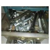 27 drawer Parts bins and case plus plastic content