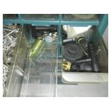 27 drawer Parts bins and case plus plastic content