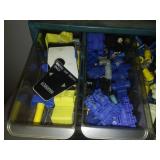 27 drawer Parts bins and case plus plastic content