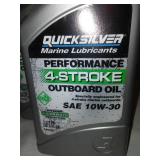 5 quarts Quicksilver marine outboard oil 10w 30 4-stroke.
