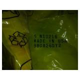 Plastic storage bins and case with contents