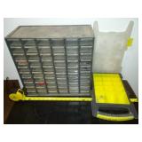 2 plastic storage bins - 60 drawer and 15 bins, portable.