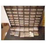 2 plastic storage bins - 60 drawer and 15 bins, portable.