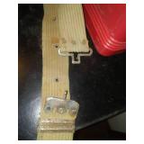 2 leather tool belts and cooler.