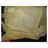 2 leather tool belts and cooler.
