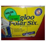 2 leather tool belts and cooler.