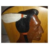 Vintage Native American Wood sculpture napkin holder