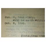 Incredible find, Baker notes on pathology. October 5th, 1988.  (read full description)