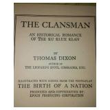 Clansman book by Thomas Dixon. Rear cover. Excellent. 1905 first edition.
