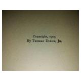 Clansman book by Thomas Dixon. Rear cover. Excellent. 1905 first edition.