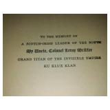 Clansman book by Thomas Dixon. Rear cover. Excellent. 1905 first edition.