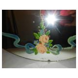 Vintage hand painted round mirror 24 in.