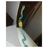 Vintage hand painted round mirror 24 in.