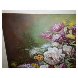 Acrylic floral painting. Stretched canvas