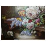 Acrylic floral painting. Stretched canvas