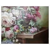 Acrylic floral painting. Stretched canvas