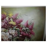 Acrylic floral painting. Stretched canvas