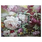 Acrylic floral painting. Stretched canvas