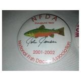 John Jensen spearing decoy buttons National Fish Decoy Association.