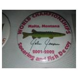 John Jensen spearing decoy buttons National Fish Decoy Association.