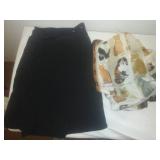 Black skorts and Feline scarf.