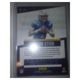 2 Easton stick rookie cards NDSU Bison, NFL, Los Angeles Chargers quarterback QB.