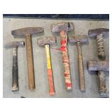 Lot of 7 Hammers plus 5 Gallon Bucket