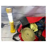 Bag of Tie Down Straps & Fluorescent Worklight