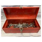 Metal Tool Box with Ratchets & Sockets