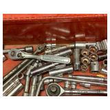 Metal Tool Box with Ratchets & Sockets