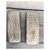 Lot of 2 Aluminum .999 Bars 10oz each