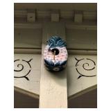 Wood carved Pineapple birdhouse