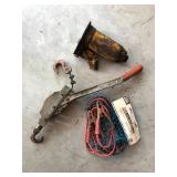 Winch, Jumper cables , and Floor jack