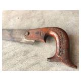 Simmons saw company fish tail handle key hole saw Walnut handle 1901-1926